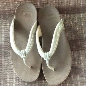 EUC Fitflop Rhinestone Suede Sandal